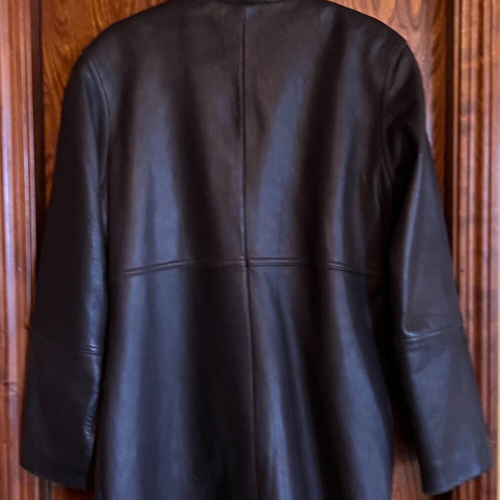 Womens Genuine Black Leather Jacket/Coat - Picture 2 of 4